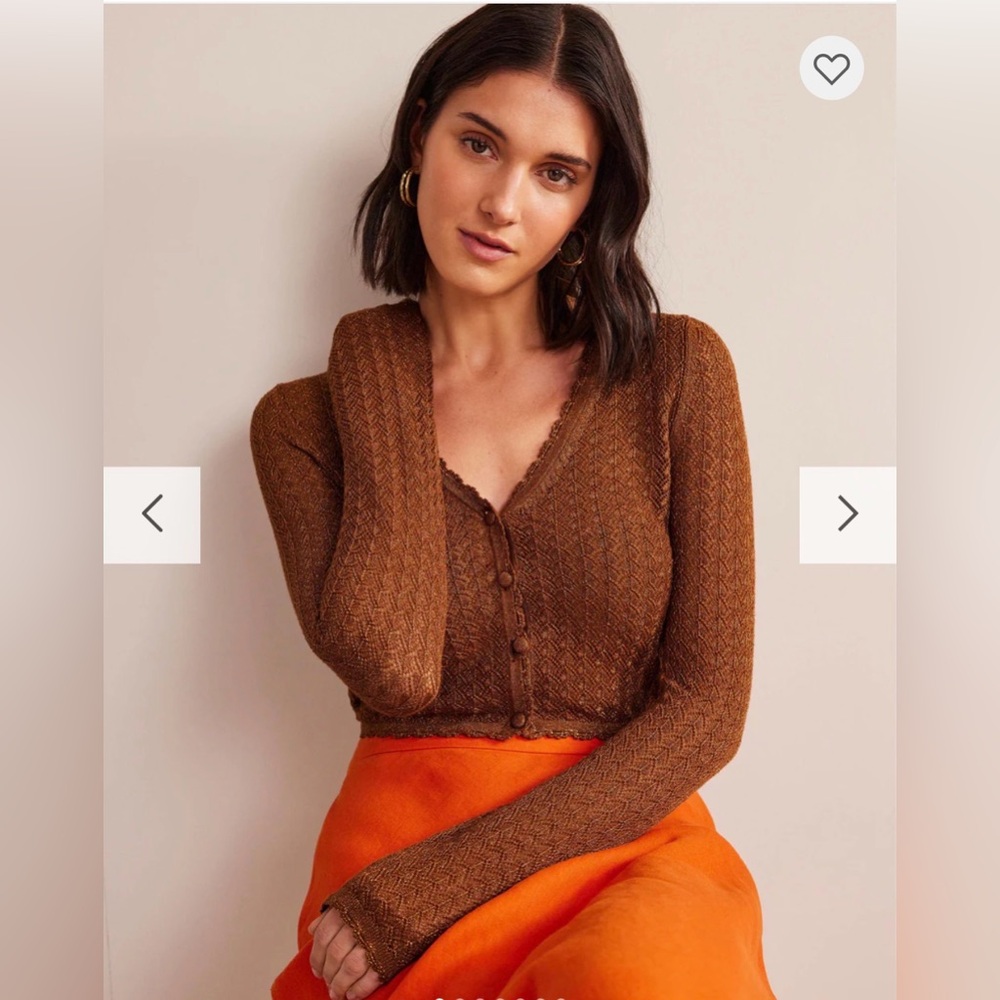 Boden Women's Rust-Brown Open Cardigan - Picture 2 of 11